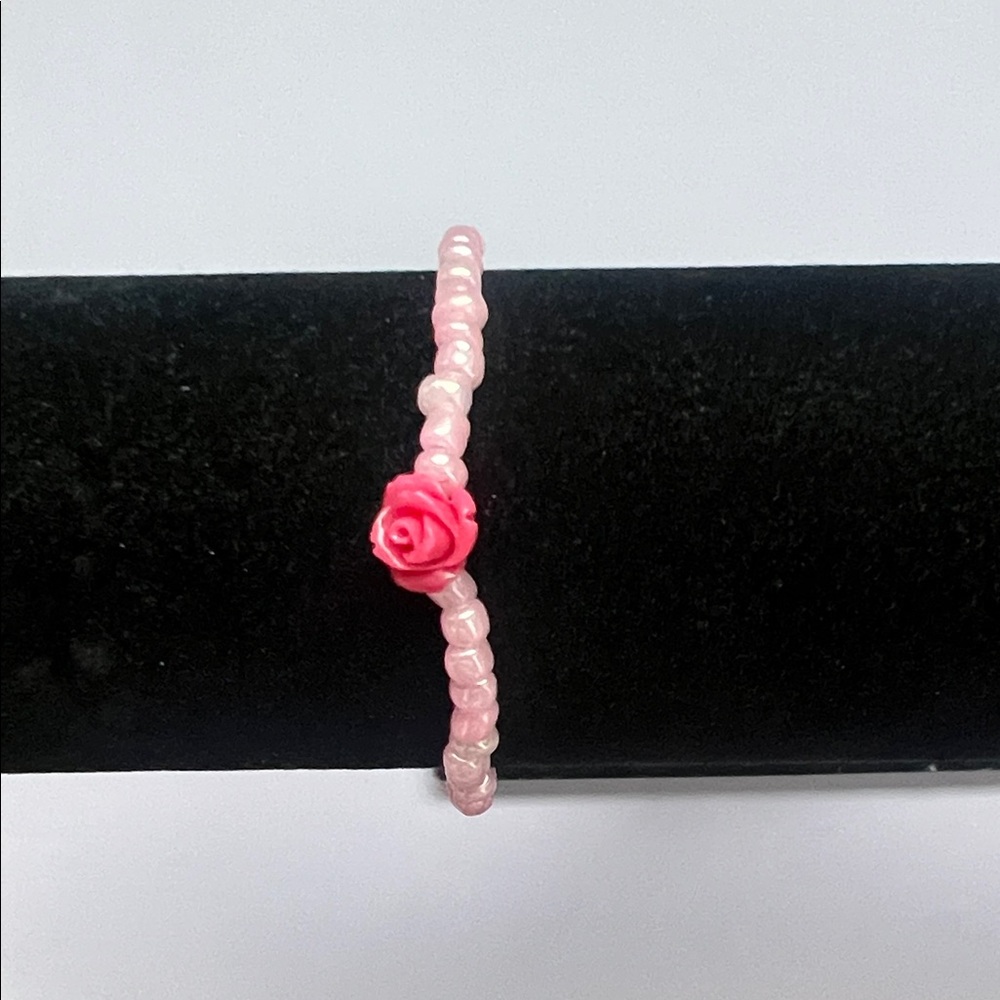 Pink Rose Beaded Bracelet